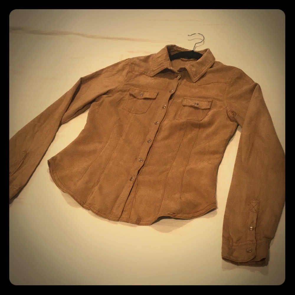 Faux Suede Buttondown